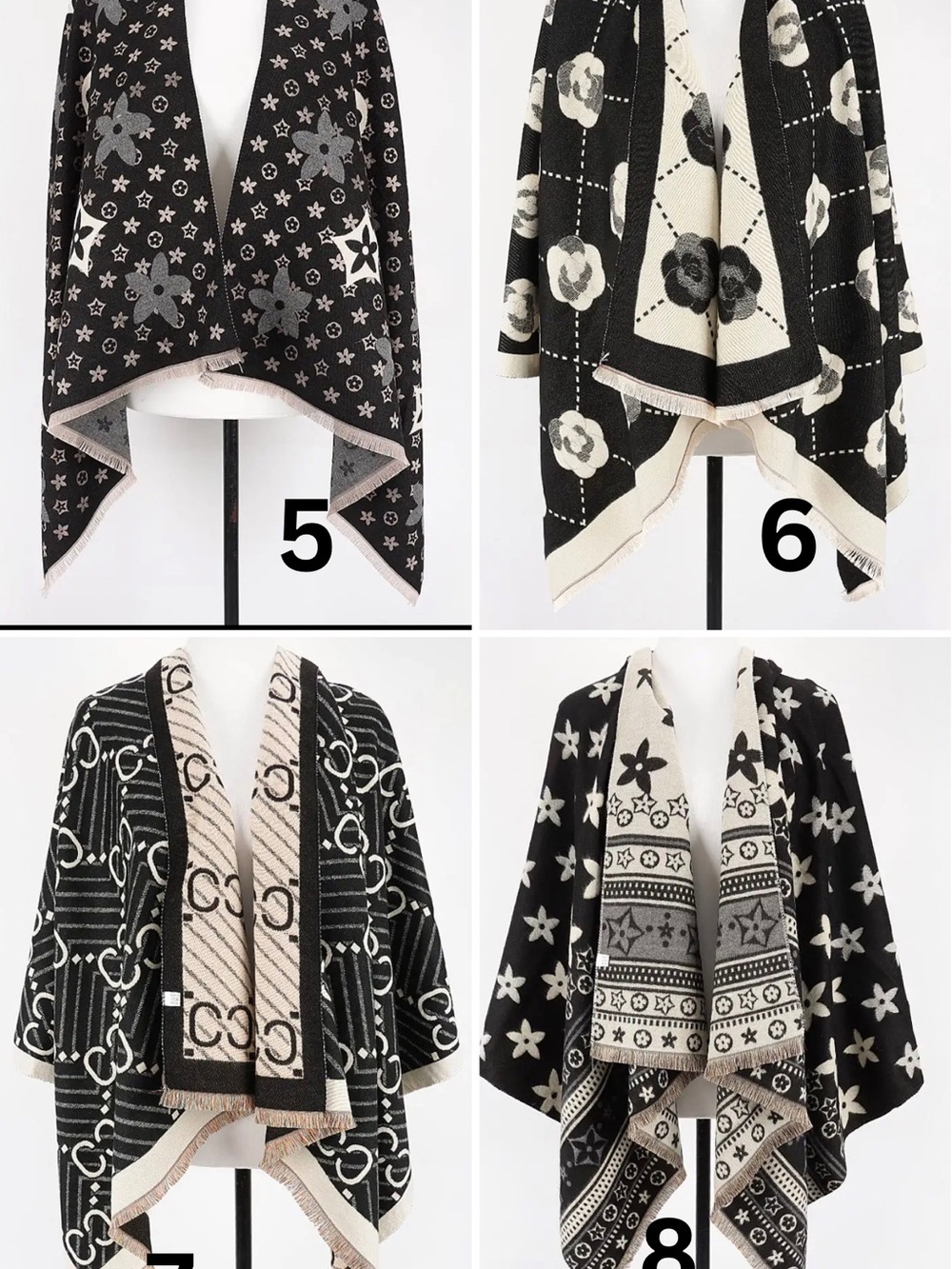 Fashion Scarf Wrap - Pink and Beige Patterned Styles - Picture 3 of 16